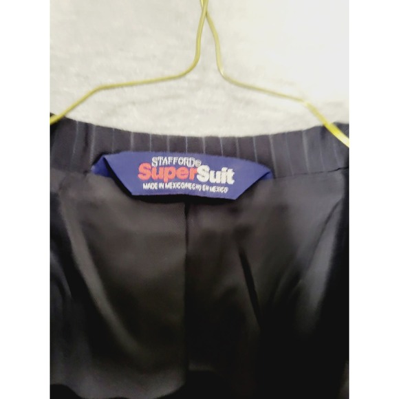 Stafford Pinstripe Suit Jacket 43R Pants 38x30 Prom Homecoming Graduation Event - Picture 3 of 12